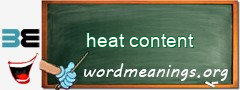 WordMeaning blackboard for heat content